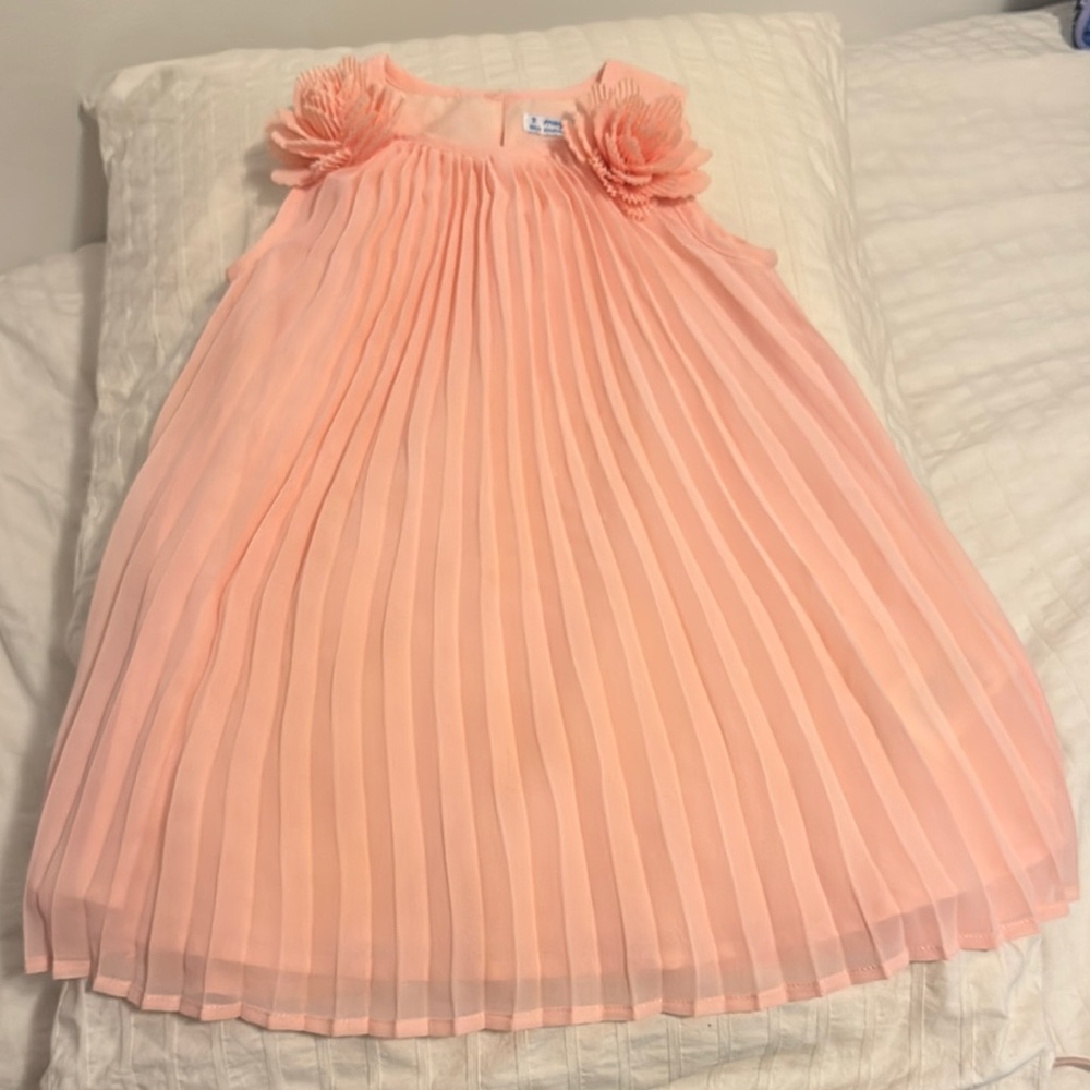Elegant Pink Pleated Kids Dress